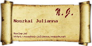 Noszkai Julianna névjegykártya